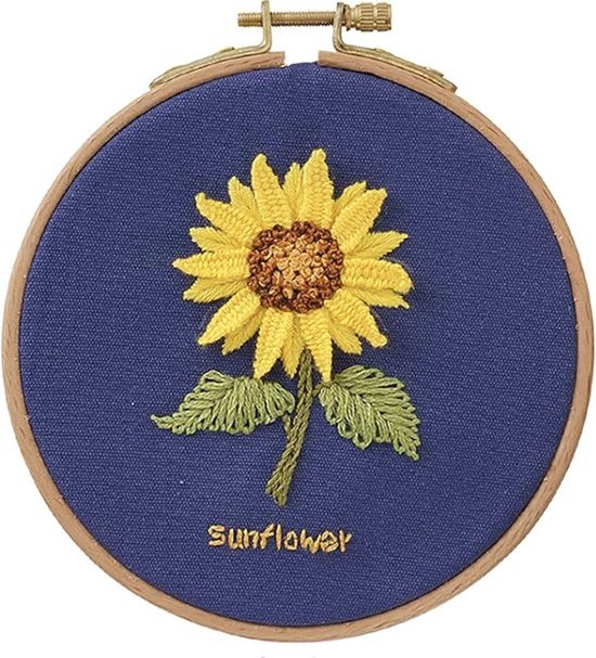 Ronde Borduurset - Zonnebloem - Borduren - Handwerken