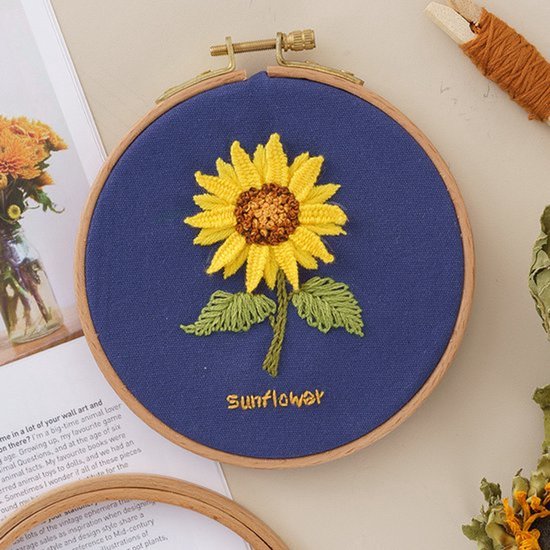 Ronde Borduurset - Zonnebloem - Borduren - Handwerken