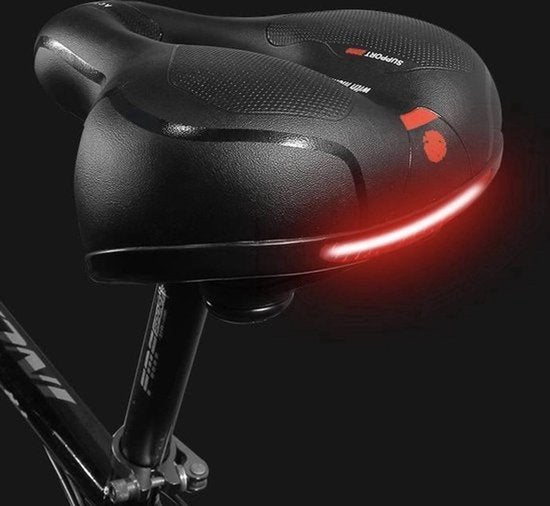 Comfort Gel Zadel - Zwart/Rood - Fietszadel - Heren Dames Zadel - Fiets zadel - Gel - Zacht - Comfort - Fiets Comfort - Fietszadel - Professioneel - Luxe - Sportzadel - Racefiets