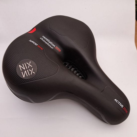 Comfort Gel Zadel - Zwart/Rood - Fietszadel - Heren Dames Zadel - Fiets zadel - Gel - Zacht - Comfort - Fiets Comfort - Fietszadel - Professioneel - Luxe - Sportzadel - Racefiets