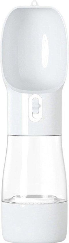 Pet waterfles met voerbakje Wit 250ml water 200ml voer - Drinkfles