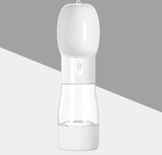 Pet waterfles met voerbakje Wit 250ml water 200ml voer - Drinkfles