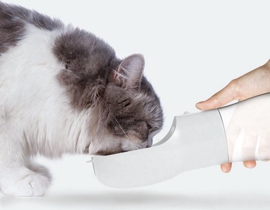 Pet waterfles met voerbakje Wit 250ml water 200ml voer - Drinkfles