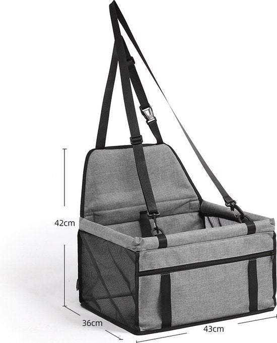 Pet Bed - Auto - Kat - Hond - Mand - Vervoer - Grijs - Draagbaar - Tas