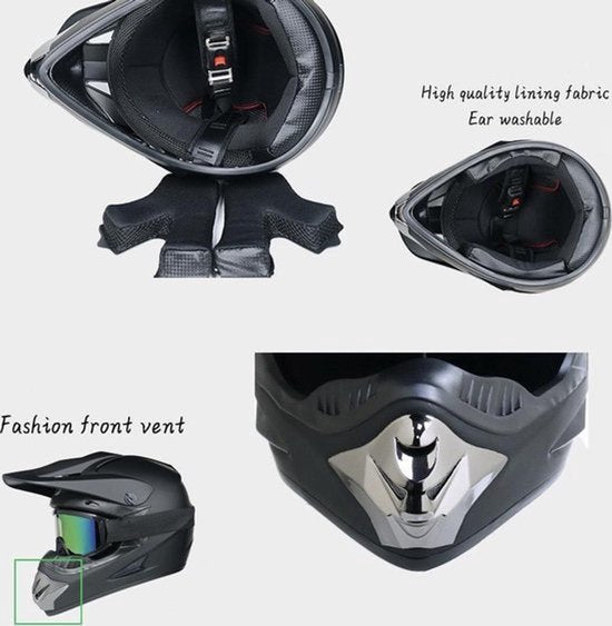 Downhill - Full face - ATB MTB helm - Zwart XL/XXL - Gratis Bril/ Handschoenen en masker - Cross helm - Mountainbike
