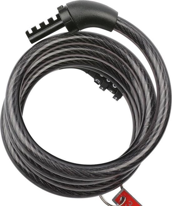 Bicycle lock Black 1.2m x 0.8cm - Cable lock - Combination lock