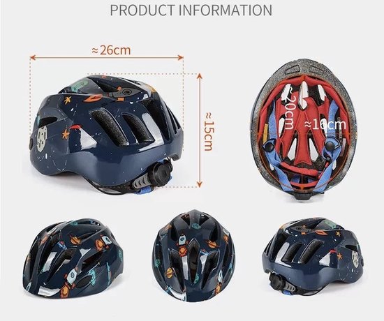 Bicycle Helmet Children - Space Theme - Blue - Bike Helmet