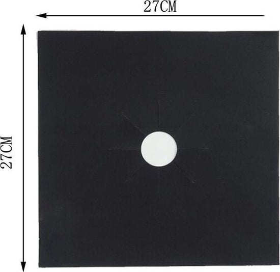 Gasfornuisbeschermers – set van 5 stuks – zwart teflon - Fornuis