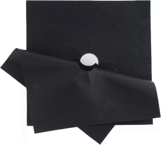 Gasfornuisbeschermers – set van 5 stuks – zwart teflon - Fornuis