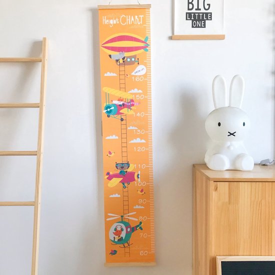 Groeimeter - Hoogtemeter voor kinderen - Wanddecoratie - Muur - Wand - Helikopterthema