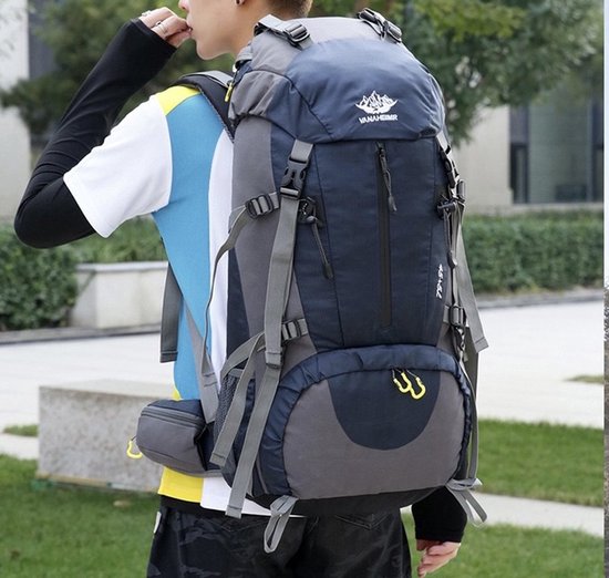 Large Rugzak 45L+5L - Zwart - Rugzak voor Hiken - Berg beklimmen - Wandelen - Reizen - Met regenhoes