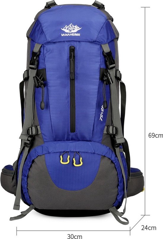 Large Rugzak 45L+5L - Zwart - Rugzak voor Hiken - Berg beklimmen - Wandelen - Reizen - Met regenhoes