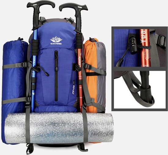 Large Rugzak 45L+5L - Zwart - Rugzak voor Hiken - Berg beklimmen - Wandelen - Reizen - Met regenhoes