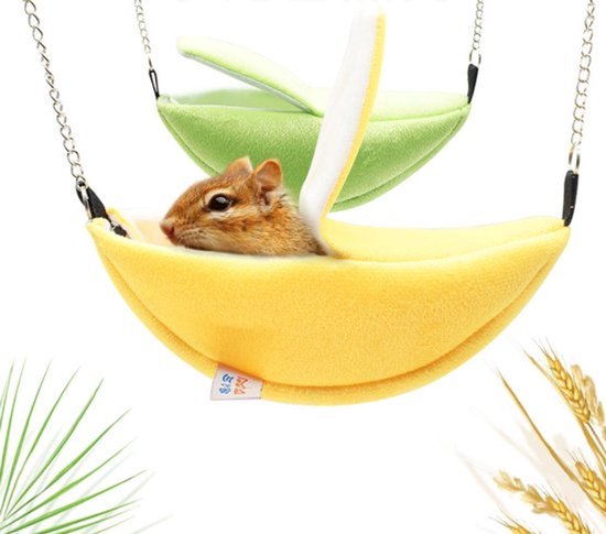 Hamster hangmat banaan - Premium Hamsterhuisje - Knaagdierhuisje - Hamsterbed - Dierenaccessoire
