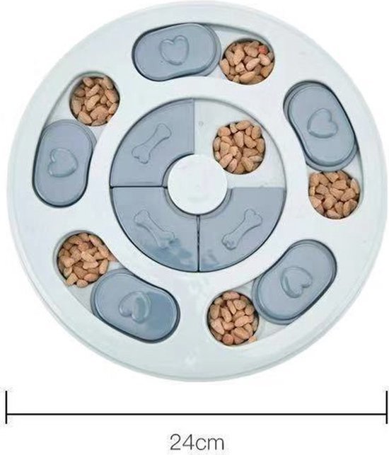 Slow Feeder Kom voor Honden en Katten - Intelligentie Speelgoed voor Hond en Kat - Anti-Schrok Brokjes & Snoepjes - Dieren Speeltjes - Hondenspeeltjes - Hondenspeelgoed