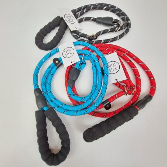 Hondenriem - 1,2m - Rood - 1,2cm dik - Sliplijn - Nylon - Hondenriem - Verstelbaar - Jachtlijn met stop - Leiband