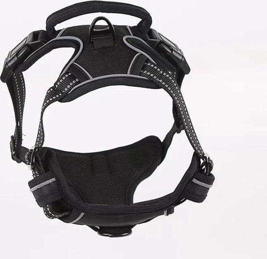 Hondentuigje - Maat S - Anti-Trek Tuig - Hondenharnas - Y Tuig Hond - Reflecterend - Zwart