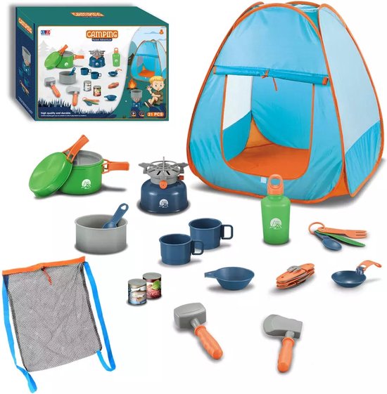 Kinderspeelgoed - Kamperen - Tent - 21-delig - Kampeerset - Kampeervakantie
