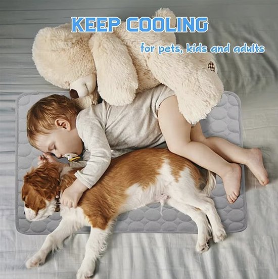 Koelmat - Dieren - 100cm x 70cm - Grijs - Verkoeling - Hond - Kat