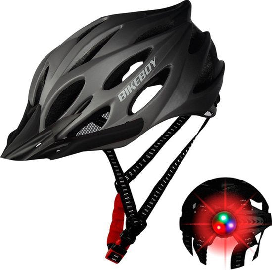 Mountainbike helm met lamp - Grijs - Fietshelm - MTB - Wielrennen - Fietshelm
