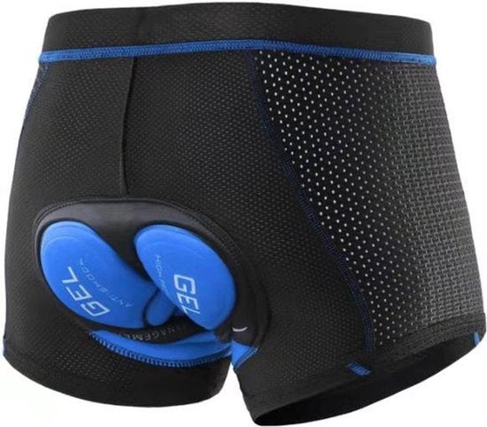 Mountainbike Onderbroek - Maat XXXL - Mesh - MTB Broek - Fiets Sportonderbroek - Zwart Blauw - Onderbroek met Zeem - 5D Gel Pad Schokbestendig
