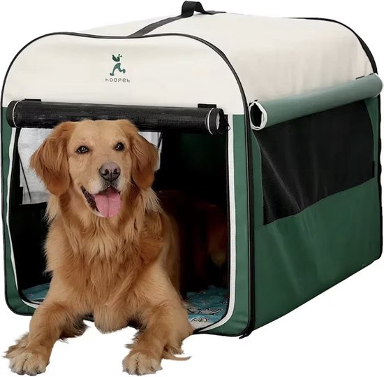 Opvouwbare Hondenbench - Maat S - Hondenbench - Hond - Mand - Vervoer - Groen - Draagbaar - Tas