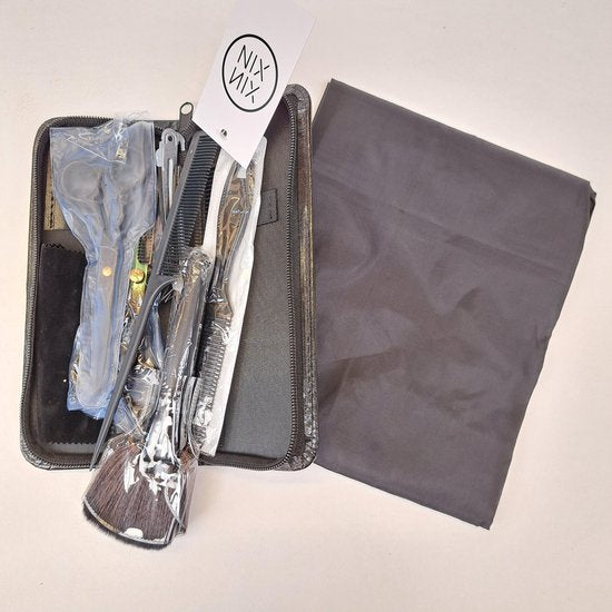 Professional 10 in 1 kappersset - Zwarte Scharen - kapperset - Scherpe Scharen - Kapper - Kapmantel - Kappersmantel - Kapperschort - Uitdunschaar - Haarschaar - Kapperskam - Kappersschaar - effileerschaar - kappersschaar Rechtshandig