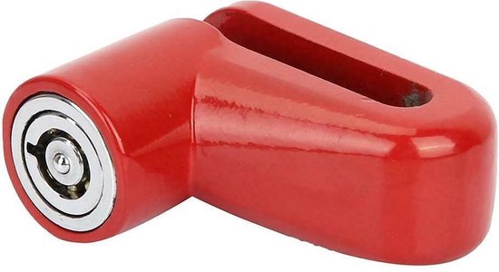 Schijfremslot voor motorfietsen, scooters en fietsen met schijfremmen - Rood - Universeel - 5,5 mm met kabel - Slot