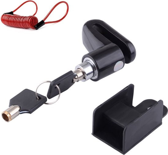 Discusslot voor motoren, scooters en fietsen met schijfremmen - Zwart - Universeel - 5,5 mm met kabel - Slot