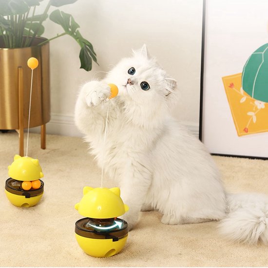 Speelgoed Kat - Interactieve Rollende Bal - Geel - Katten