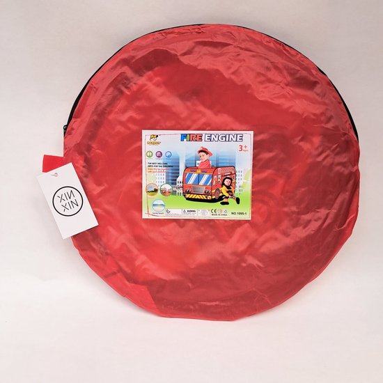 Brandweerauto speeltent - Kindertent - Speelhuis - Speelgoed - Pop-up