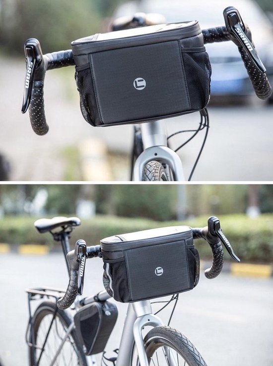 Stuurtas - Koeltas - Waterdicht - Grijs - Fietsstuurtas met smartphone- en kaarthouder