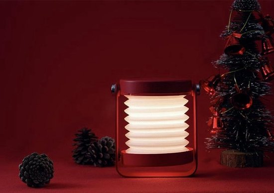 Tafellamp - Rood - 70 UUR Draadloos - Uitklapbaar - Bureaulamp - Nachtlampje - Leeslampje - LED - Dimbaar met Sensor (Rood) - Nachtlamp - Lamp - Modern