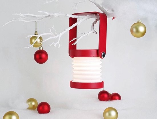 Tafellamp - Rood - 70 UUR Draadloos - Uitklapbaar - Bureaulamp - Nachtlampje - Leeslampje - LED - Dimbaar met Sensor (Rood) - Nachtlamp - Lamp - Modern