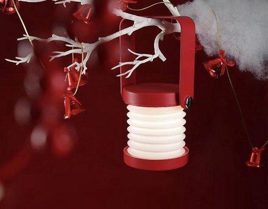Tafellamp - Rood - 70 UUR Draadloos - Uitklapbaar - Bureaulamp - Nachtlampje - Leeslampje - LED - Dimbaar met Sensor (Rood) - Nachtlamp - Lamp - Modern