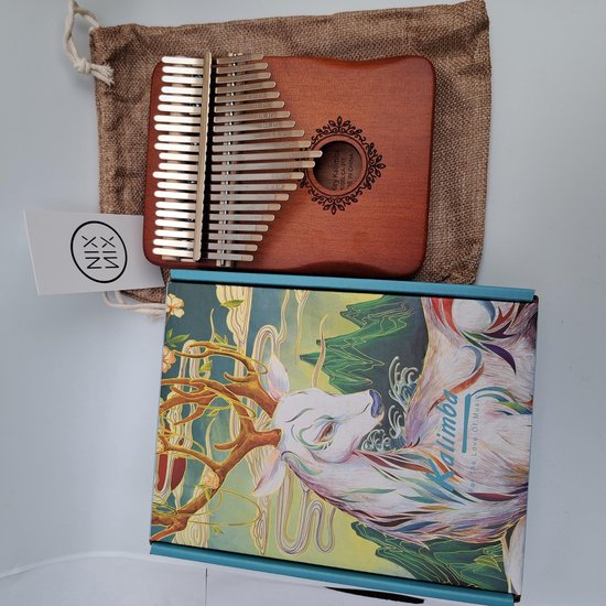 Vingerpiano - Kalimba - 21 toetsen - Mahoniehout - Muziekinstrument
