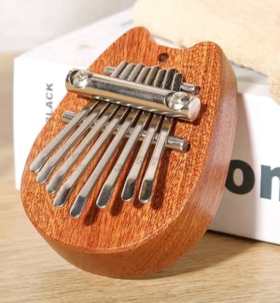 Vingerpiano - Mini-kalimba - 8 toetsen - Mahoniehout - Muziekinstrument