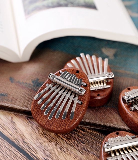 Vingerpiano - Mini-kalimba - 8 toetsen - Mahoniehout - Muziekinstrument