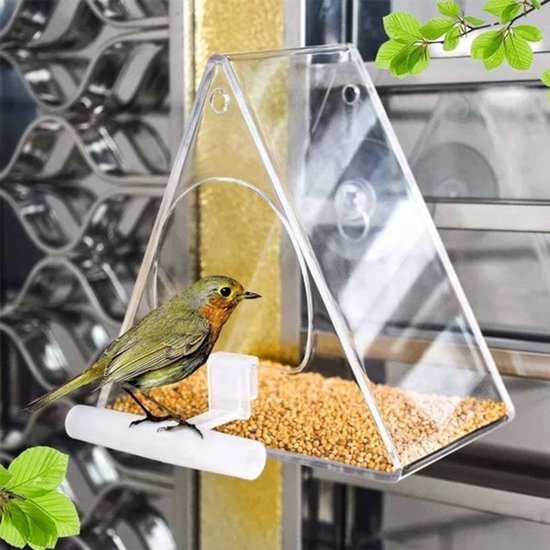 Vogelhuisje Transparant - Vogelhuisje - Driehoek - Voederhuisje - Vogelvoer - Doorzichtig