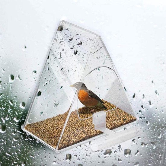 Vogelhuisje Transparant - Vogelhuisje - Driehoek - Voederhuisje - Vogelvoer - Doorzichtig