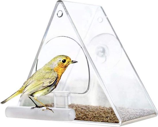 Vogelhuisje Transparant - Vogelhuisje - Driehoek - Voederhuisje - Vogelvoer - Doorzichtig