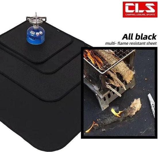 Fireproof mat 600x520mm - BBQ - Safety - Size L - Camping - Camp - Fire - Fireplace - Flame retardant protective mat