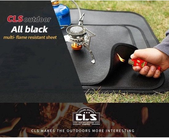 Fireproof mat 600x520mm - BBQ - Safety - Size L - Camping - Camp - Fire - Fireplace - Flame retardant protective mat