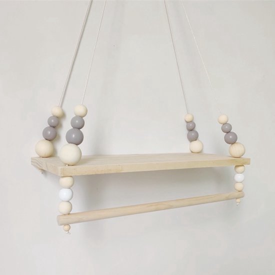 Wandplank - 38cm x 14cm x 1,2cm - Babykamer - Hangend - Nordic - Kinderkamer - Hout - Kledinghanger