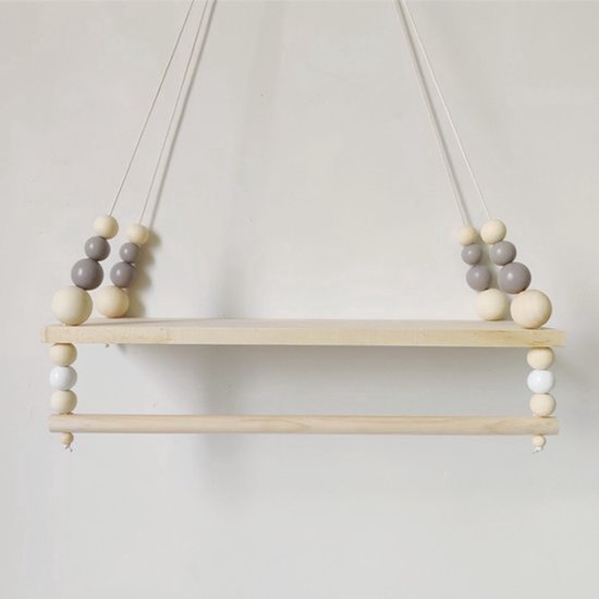 Wandplank - 38cm x 14cm x 1,2cm - Babykamer - Hangend - Nordic - Kinderkamer - Hout - Kledinghanger