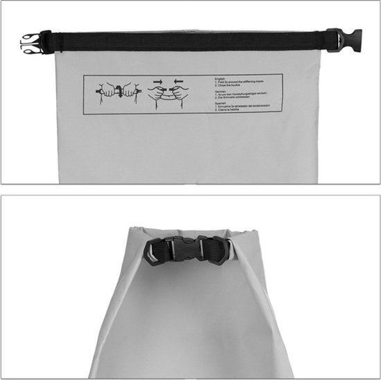 Waterdichte Tas - Droge zak - 10L - Grijs - Ocean Pack - Droge zak - Survival Outdoor Rugzak - Droogzakken - Boottas - Zeiltas