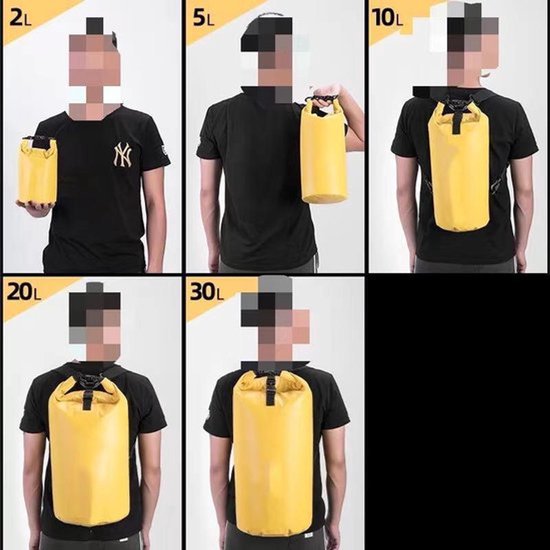 Waterdichte Tas - Droge zak - 10L - Grijs - Ocean Pack - Droge zak - Survival Outdoor Rugzak - Droogzakken - Boottas - Zeiltas