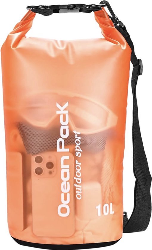 Waterdichte Tas - Droge zak - 10L - Oranje - Ocean Pack - PVC - Droge Zak - Survival Outdoor Rugzak - Droogtassen - Boottas - Zeiltas