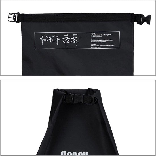 Waterdichte Tas - Droge zak - 10L - Zwart - Ocean Pack - Droge Zak - Survival Outdoor Rugzak - Droogzakken - Boottas - Zeiltas