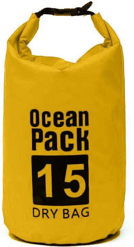 Waterdichte Tas - Droge zak - 15L - Geel - Ocean Pack - Droge Zak - Survival Outdoor Rugzak - Droogzakken - Boottas - Zeiltas